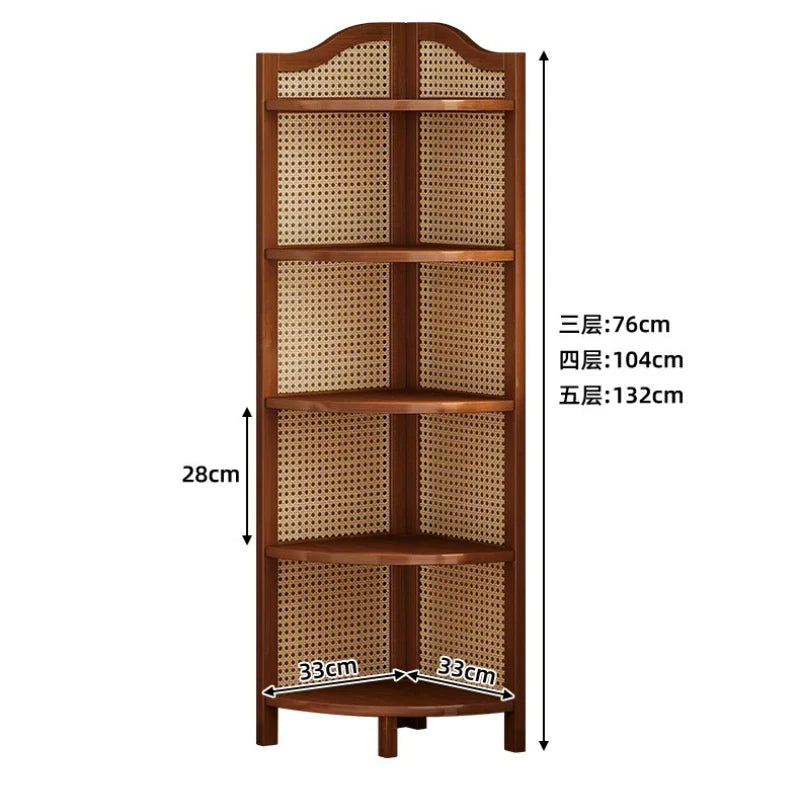 Chic Bamboo Corner Bookshelf
