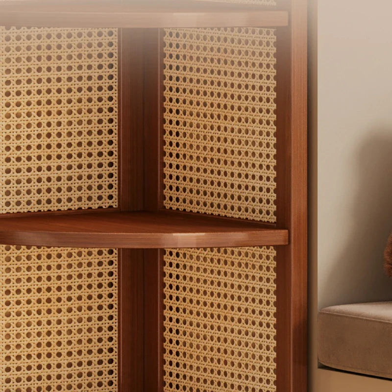 Chic Bamboo Corner Bookshelf